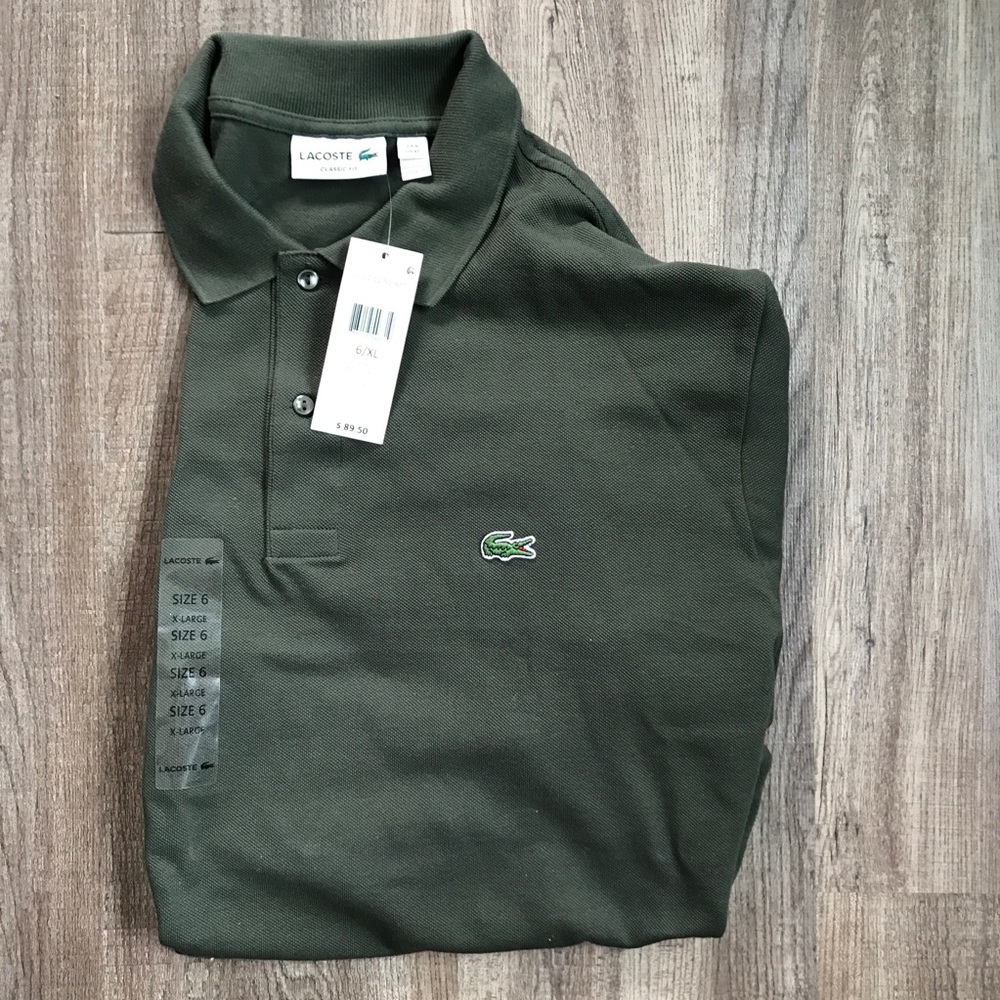 NWT LACOSTE MENS SHIRT SIZE 6 XL GREEN - Picture 2 of 4